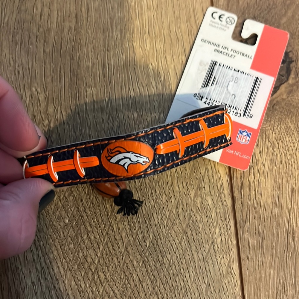 NWT Denver Broncos football bracelet